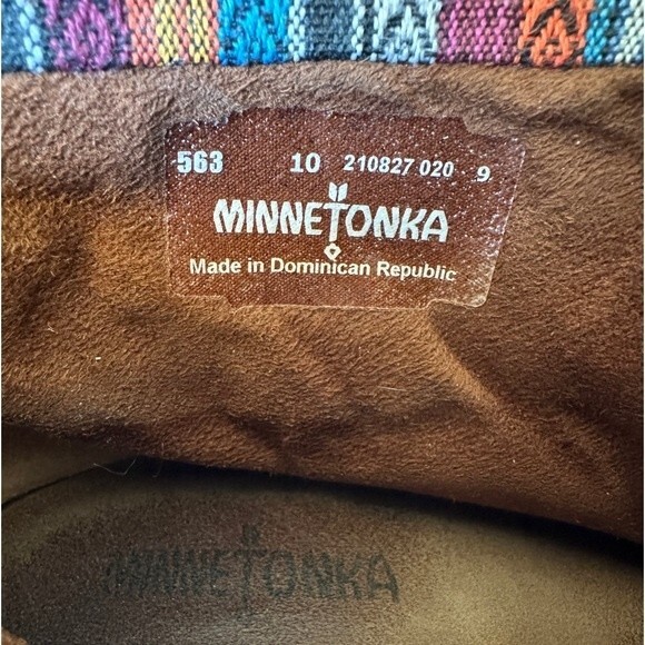 Minnetonka Women's Dixon Brown Suede Leather Boot Zip Ankle Bootie Boho Tan  10 - Picture 12 of 13